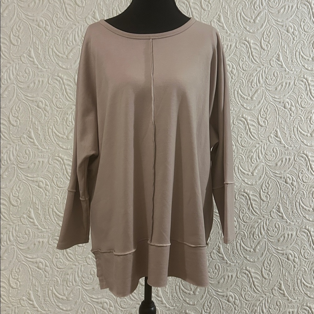 SPANX Mauve-Taupe Long Sleeve Tunic Top